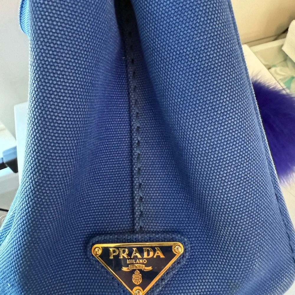 Prada Royal Blue Canvas Tote - Picture 12 of 12